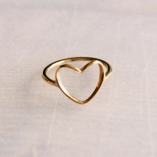 You Are Loved Ring with Open Heart - Gold